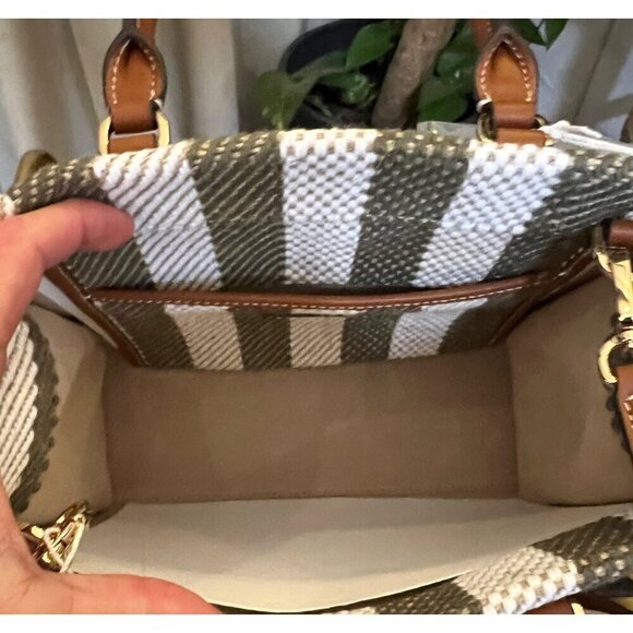 👛 NWT!!! AUTHENTIC TORY BURCH BLAKE STRIPED CANVAS TOTE 👛 - Picture 7 of 12